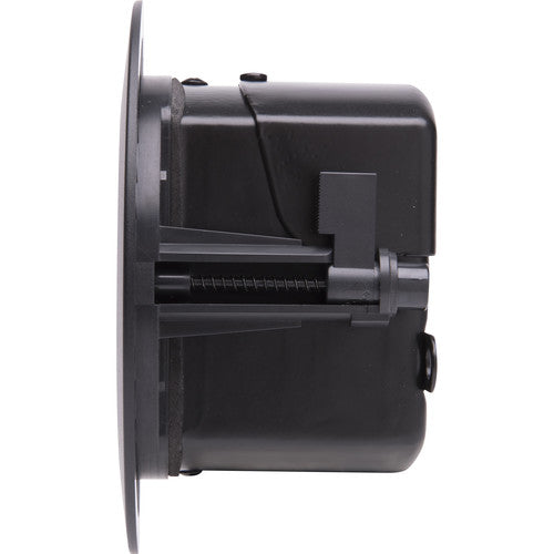 Q-SYS AD-P.SAT-BK black 2.5-inch passive surface-mount satellite speaker for distributed audio systems, offering premium sound quality and flexible installation.