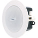 Q-SYS AD-P.SAT-WH black 2.5-inch passive surface-mount satellite speaker for distributed audio systems, offering premium sound quality and flexible installation.