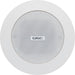 Q-SYS AD-P.SAT-WH black 2.5-inch passive surface-mount satellite speaker for distributed audio systems, offering premium sound quality and flexible installation.