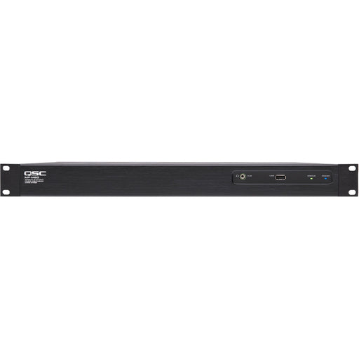 Q-Sys MP-M80 8-zone music and paging mixer with intuitive control, advanced DSP, and flexible connectivity for commercial audio applications.