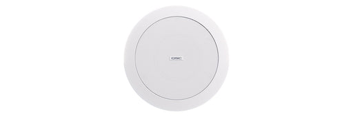 Q-SYS NL-C4-WH network ceiling speaker, a compact, PoE-powered loudspeaker for networked audio applications with clear sound and sleek design.