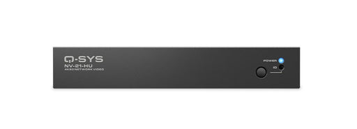 Q-SYS NV-21-HU network video endpoint with HDMI and USB-C connectivity for flexible AV-over-IP integration.