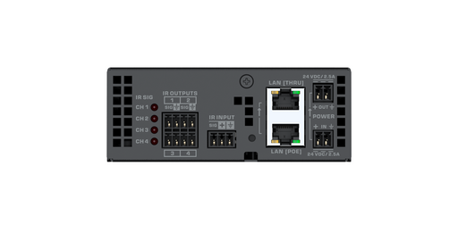 Q-SYS QIO-IR1x4 IR Control Expander for seamless AV system integration, offering one IR input and four IR outputs for expanded device control.