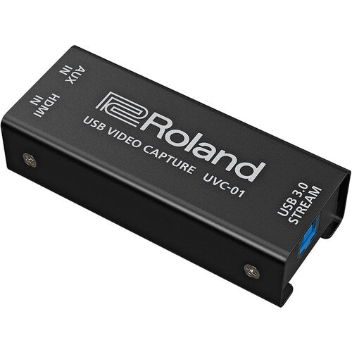 Roland UVC-01 USB Video Capture device for high-quality HDMI to USB streaming.