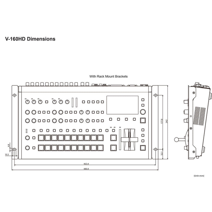 Roland V-160HD hybrid event switcher with T-bar and multiple video I/O ports