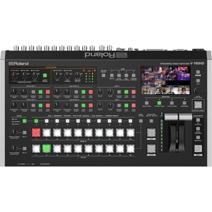 Roland V-160HD hybrid event switcher with T-bar and multiple video I/O ports