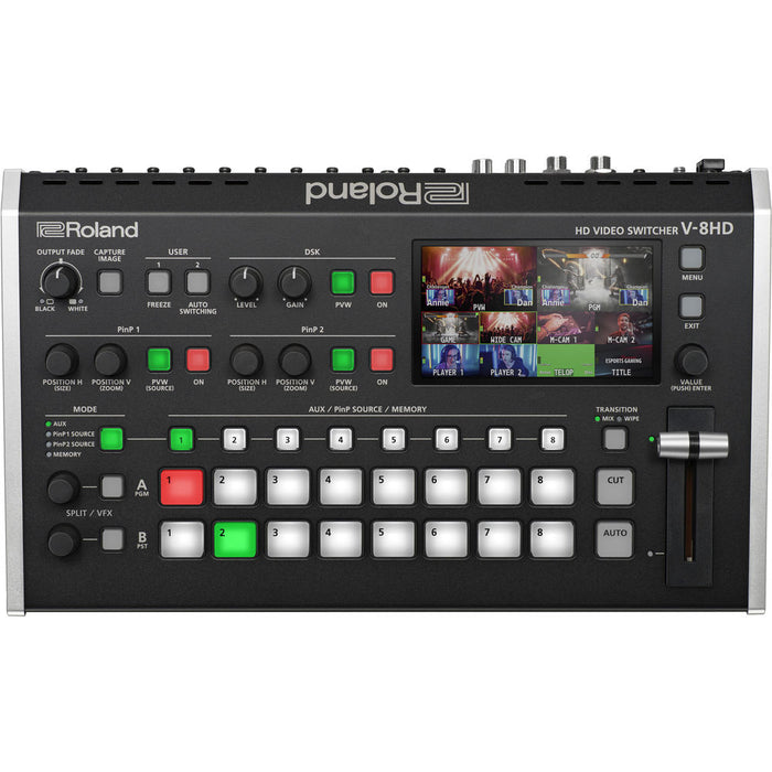 Roland V-8HD 8-Channel HD Video Switcher with HDMI inputs and T-bar