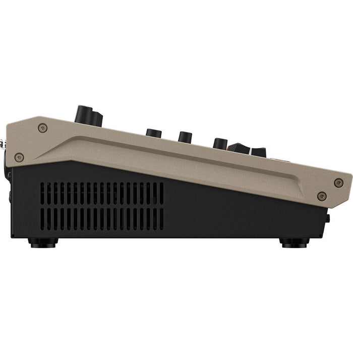 Roland VR-6HD Direct Streaming AV Mixer showing its control panel and input/output ports