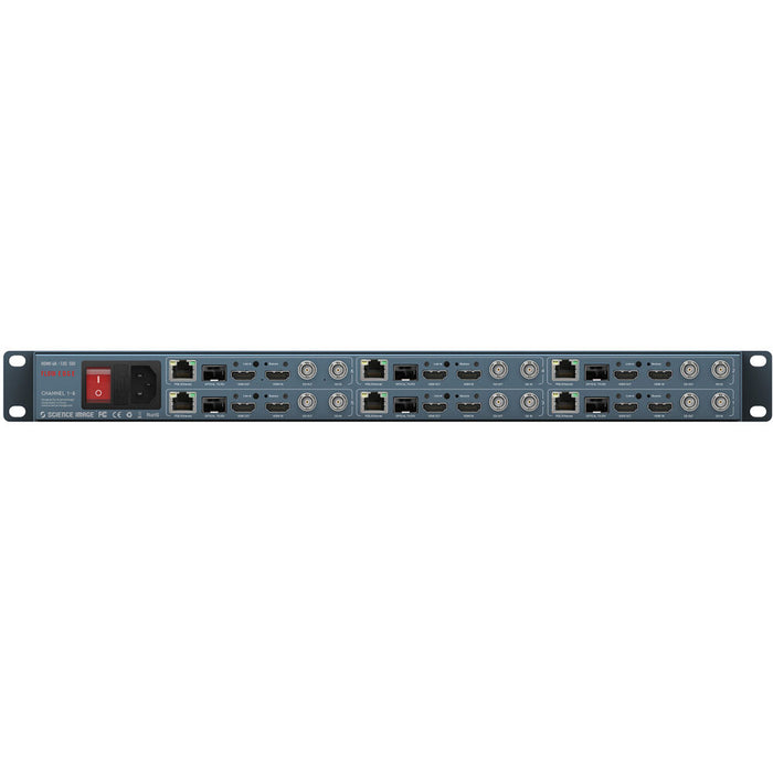 Science Image Flow Edge 6CH 4K Up/Down/Cross Converter Front and Rear Panel