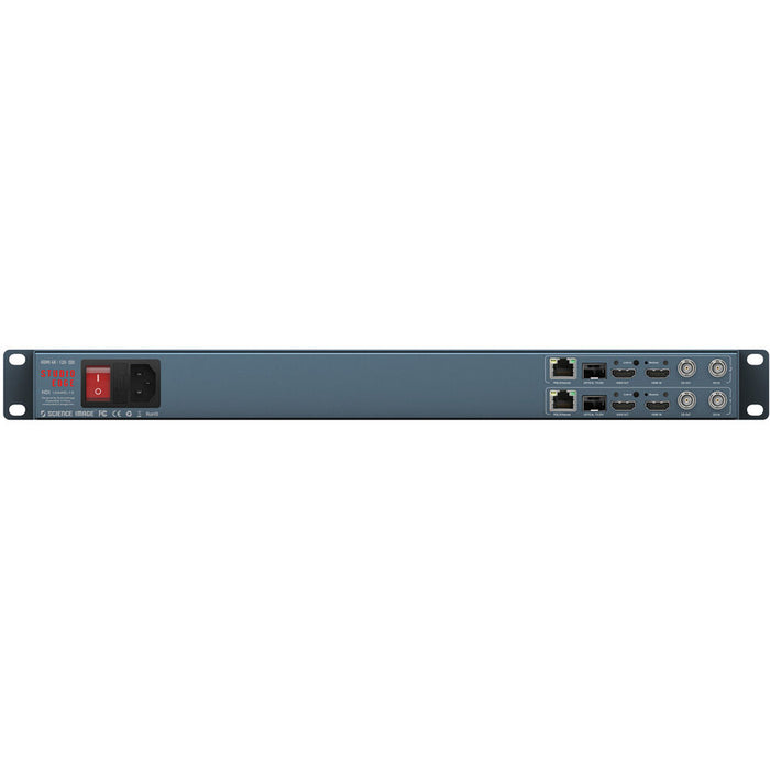Science Image Studio Edge 2CH 4K SDI HDMI NDI Converter Front and Rear Rack View