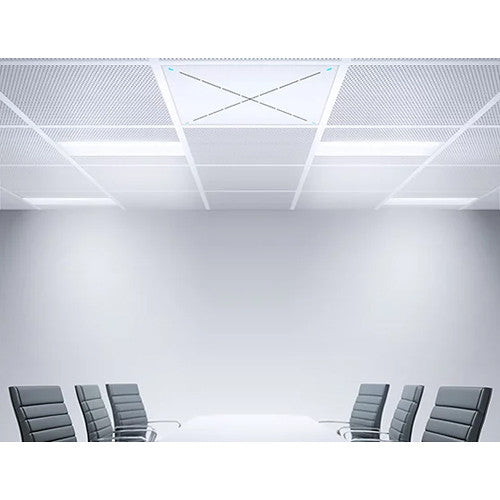 Sennheiser TeamConnect SL Ceiling 2 Microphone Array with Extension Brackets mounted in a conference room ceiling