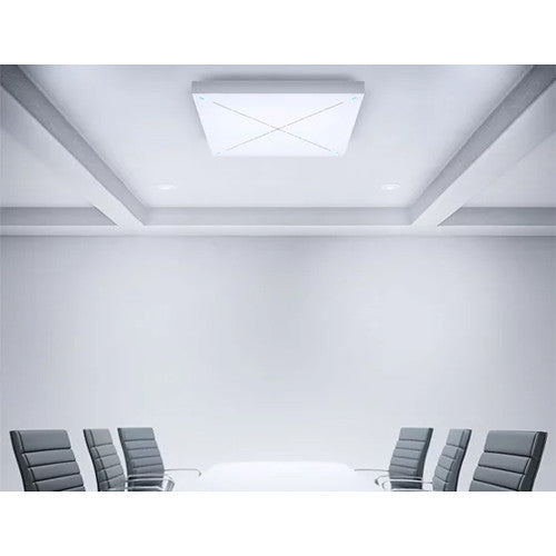 Sennheiser TeamConnect SL Ceiling 2 Microphone Array with Extension Brackets mounted in a conference room ceiling