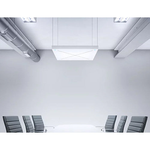 Sennheiser TeamConnect SL Ceiling 2 Microphone Array with Extension Brackets mounted in a conference room ceiling