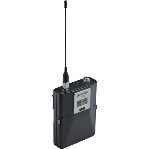 Shure AD1LEMO3 digital wireless bodypack transmitter with LEMO3 connector and G57 frequency range from 470 to 616 MHz