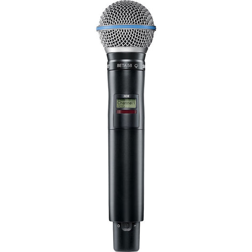 Shure AD2/B58 digital handheld wireless microphone transmitter with Beta 58A capsule and G57 frequency range from 470 to 616 MHz