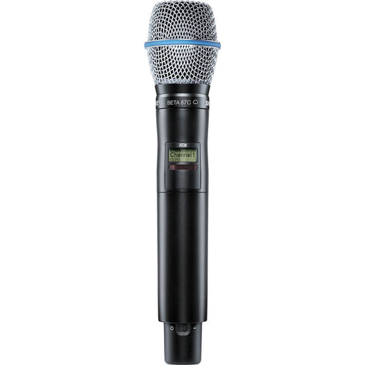 Shure AD2 handheld wireless microphone transmitter with Beta 87C condenser capsule and G57 frequency band coverage