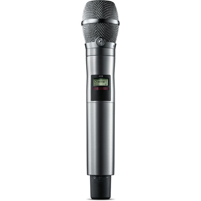 Shure AD2/K11N digital handheld wireless microphone transmitter with KSM11 nickel capsule and G57 frequency range from 470 to 616 MHz