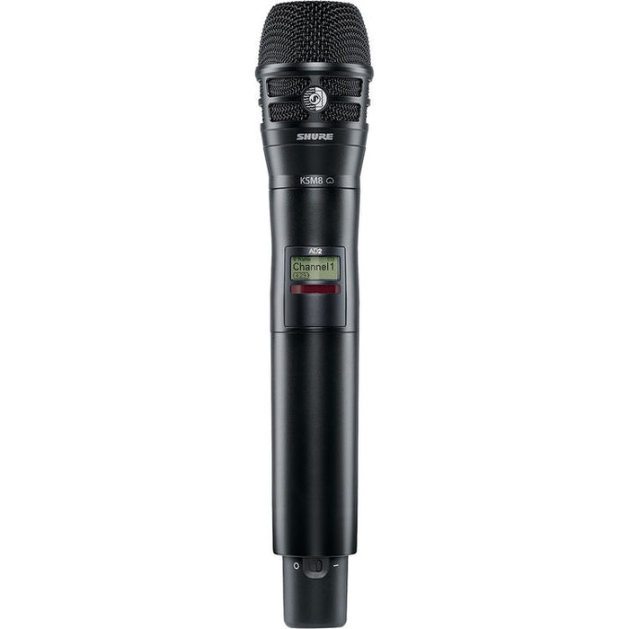 Shure AD2/KSM8B Digital Handheld Wireless Microphone Transmitter with KSM8 Capsule (G57: 470 to 616 MHz, Black)