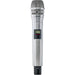 Shure AD2 handheld wireless microphone transmitter with KSM8 dual-diaphragm dynamic capsule in nickel and G57 frequency band