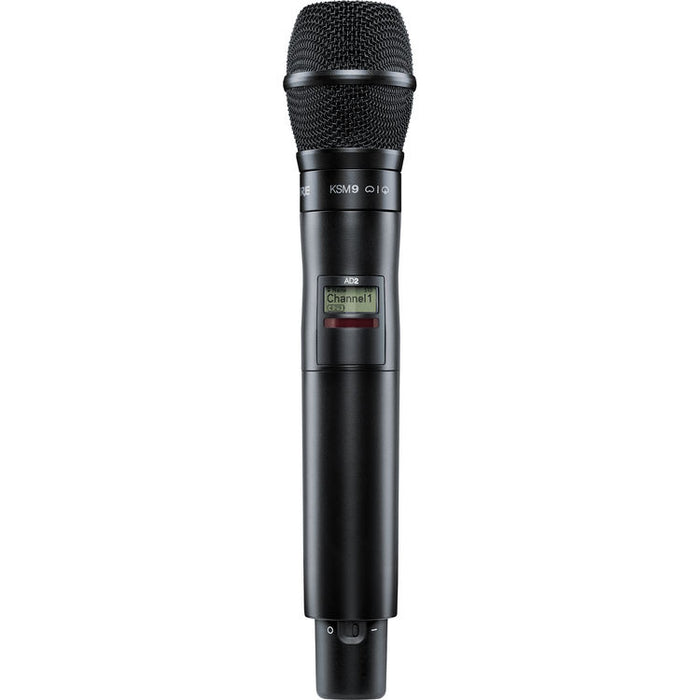 Shure AD2 handheld wireless microphone transmitter with KSM9 condenser capsule in black and G57 frequency band