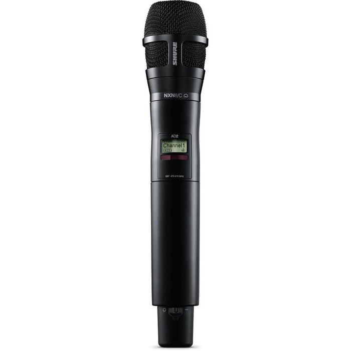 Shure AD2/N8CB digital handheld wireless microphone transmitter with Nexadyne 8/C cardioid capsule and G57 frequency range