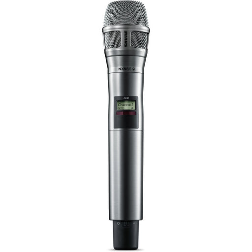 Shure AD2/N8SN digital handheld wireless microphone transmitter with Nexadyne 8/S supercardioid capsule, nickel finish, and G57 frequency range