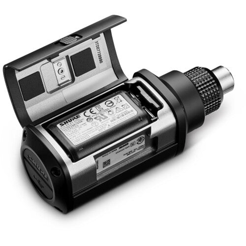 Shure AD3 Axient Digital wireless plug-on microphone transmitter with XLR connectivity and G57 frequency range from 470 to 616 MHz