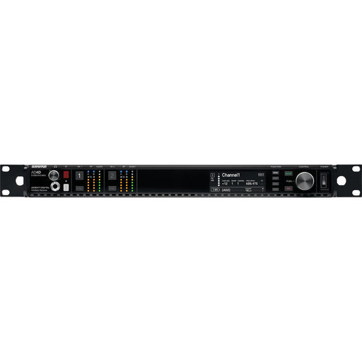Shure AD4D-DC Axient Digital dual-channel wireless receiver with DC power module and 470 to 636 MHz frequency coverage