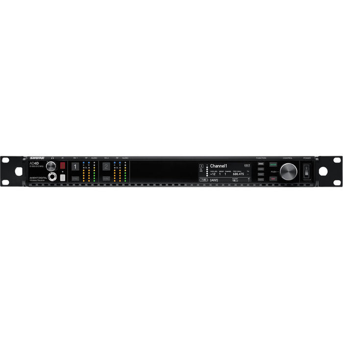 Shure AD4D-US Axient Digital two-channel wireless receiver with wideband UHF coverage from 470 to 636 MHz
