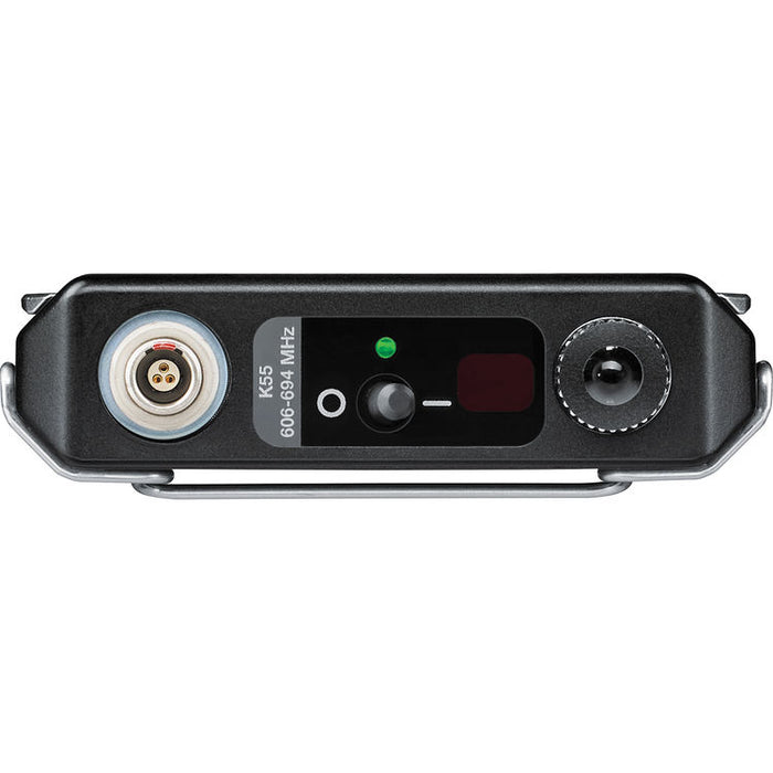 Shure ADX1LEMO3 digital wireless bodypack transmitter with LEMO3 connector and G57 frequency range from 470 to 616 MHz