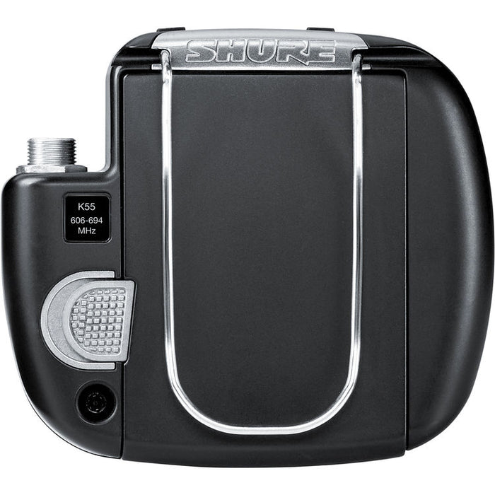 Shure ADX1M digital micro bodypack wireless transmitter with ultra-compact design and G57 frequency range from 470 to 616 MHz