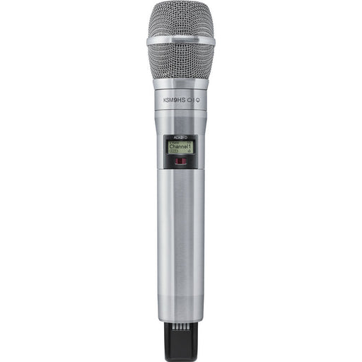 Shure ADX2/K9HSN digital handheld wireless microphone transmitter with KSM9HS condenser capsule, nickel finish, and G57 frequency range from 470 to 616 MHz