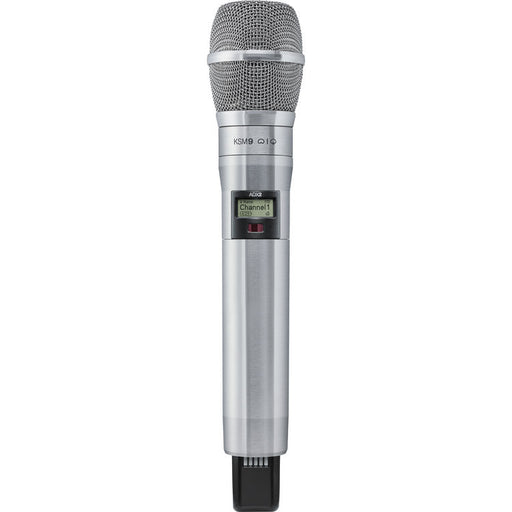 Shure ADX2/K9N digital handheld wireless microphone transmitter with KSM9 condenser capsule, nickel finish, and G57 frequency range from 470 to 616 MHz