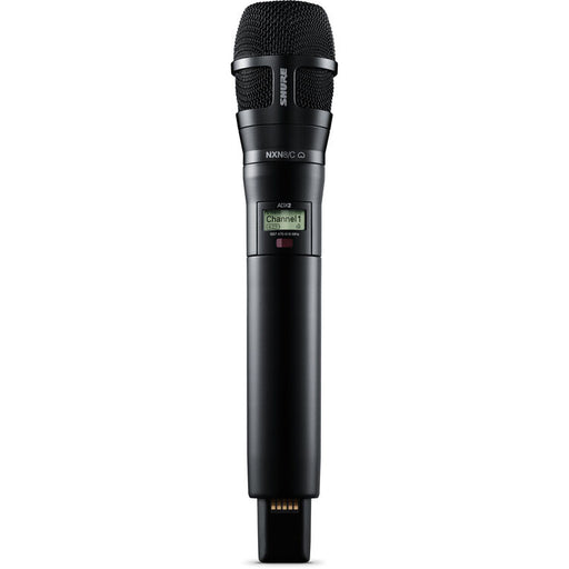 Shure ADX2/N8CB digital handheld wireless microphone transmitter with Nexadyne 8/C cardioid capsule, black finish, and G57 frequency range