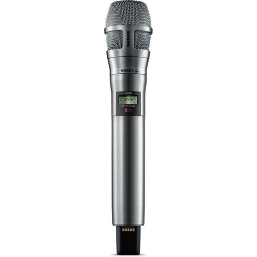 Shure ADX2/N8CN digital handheld wireless microphone transmitter with Nexadyne 8/C cardioid capsule, nickel finish, and G57 frequency range