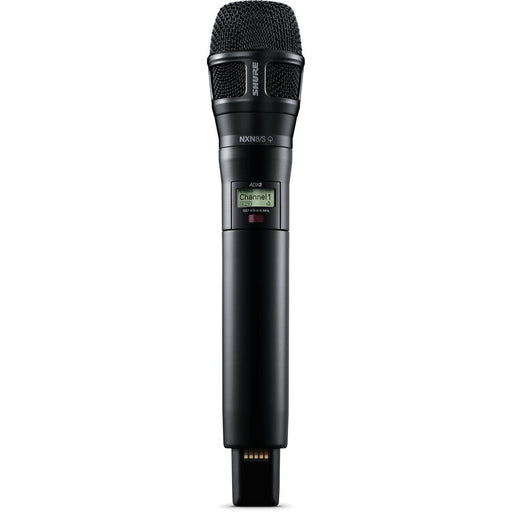 Shure ADX2/N8SB digital handheld wireless microphone transmitter with Nexadyne 8/S supercardioid capsule, black finish, and G57 frequency range