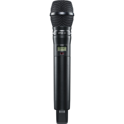 Shure ADX2/VP68 digital handheld wireless microphone transmitter with VP68 omnidirectional reporter microphone capsule and G57 frequency range