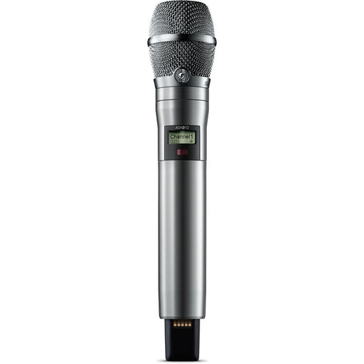 Shure ADX2FD/K11N digital handheld wireless microphone transmitter with KSM11N capsule, nickel finish, and G57 frequency range from 470 to 616 MHz