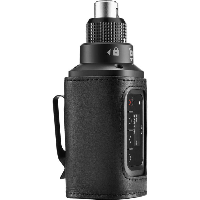 Shure ADX3 Axient Digital wireless plug-on transmitter with XLR input and G57 frequency range from 470 to 616 MHz