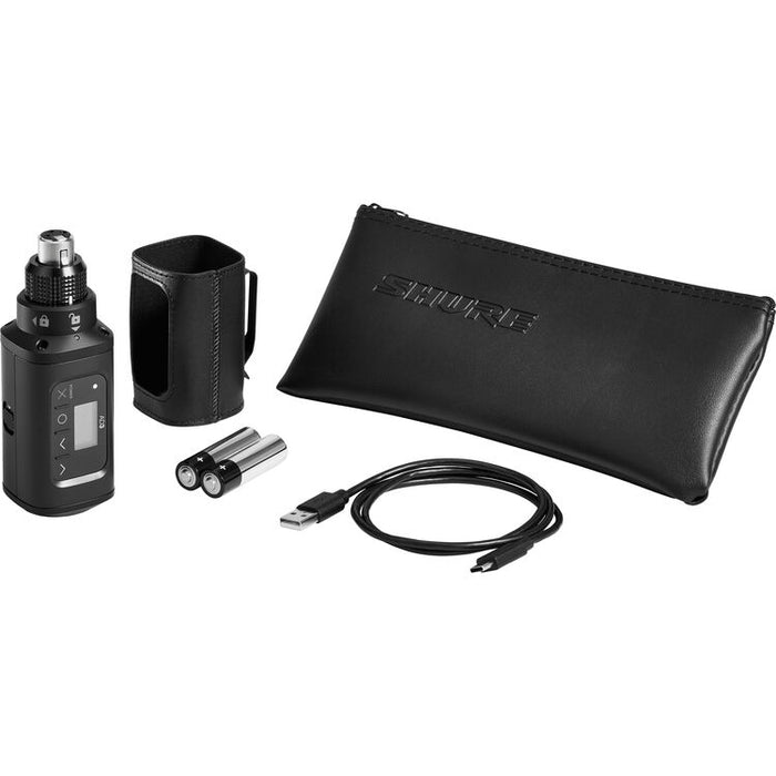 Shure ADX3 Axient Digital wireless plug-on transmitter with XLR input and G57 frequency range from 470 to 616 MHz