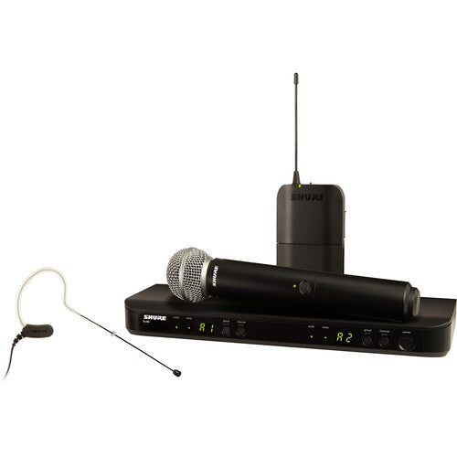 Shure BLX1288/MX153 dual wireless system with MX153 earset and handheld microphone (H11: 572–596 MHz)