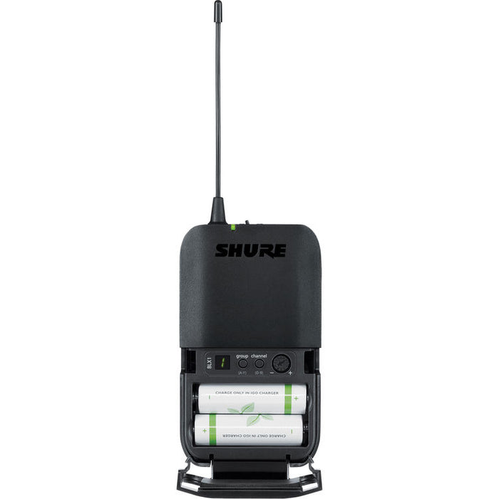 Shure BLX14 H9 wireless guitar system with bodypack transmitter and receiver for electric guitar and bass