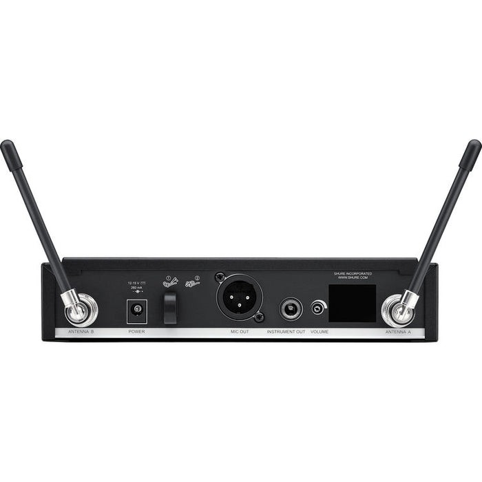 Shure BLX14R J11 rackmount wireless guitar system with BLX4R receiver and BLX1 bodypack transmitter for guitar and bass