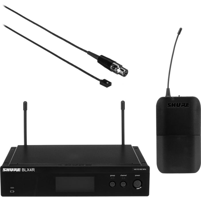 Shure BLX14R/W93 Rackmount Wireless Lavalier Microphone System with Cardioid Mic (J11: 596–616 MHz)