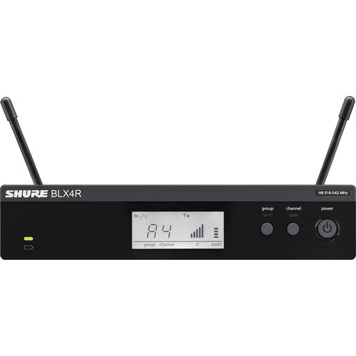 Shure BLX24R/B58 wireless handheld microphone system with Beta 58A capsule and rackmount receiver (H11: 572–596 MHz)