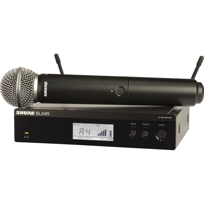 Shure BLX24R/SM58 wireless handheld microphone system with SM58 capsule and rackmount receiver - H11 band