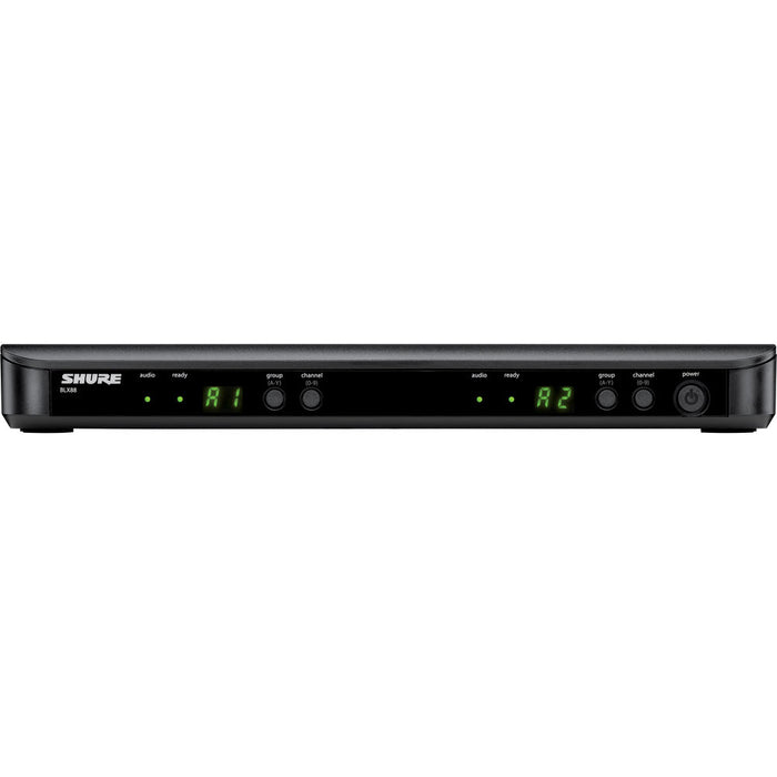Shure BLX288/B58 dual-channel wireless handheld microphone system with Beta 58A capsules in H11 frequency band