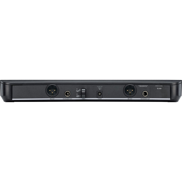 Shure BLX288/B58 dual-channel wireless handheld microphone system with Beta 58A capsules in H11 frequency band