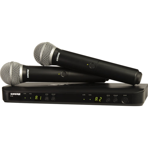 Shure BLX288/PG58 dual wireless microphone system with PG58 handheld mics, H10 band 542–572 MHz