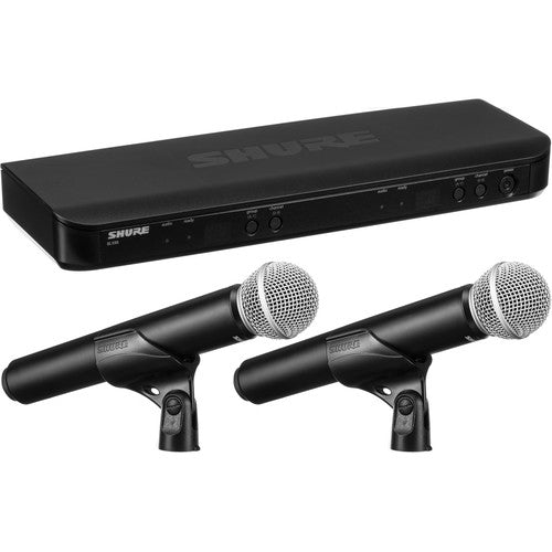 Shure BLX288/PG58 Dual-Channel Wireless Handheld Microphone System with two PG58 handheld transmitters